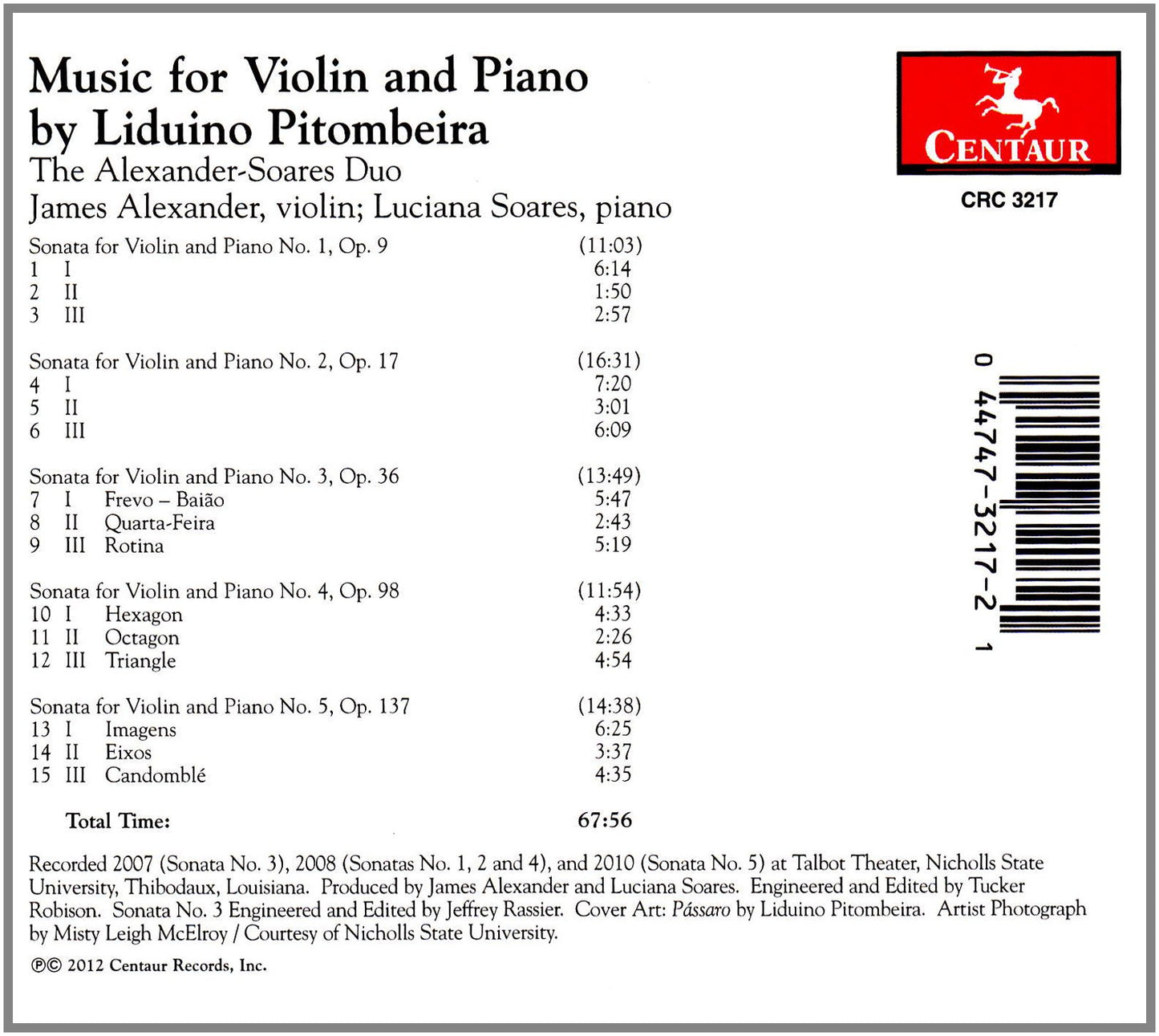 Pitombeira: Music for Violin and Piano