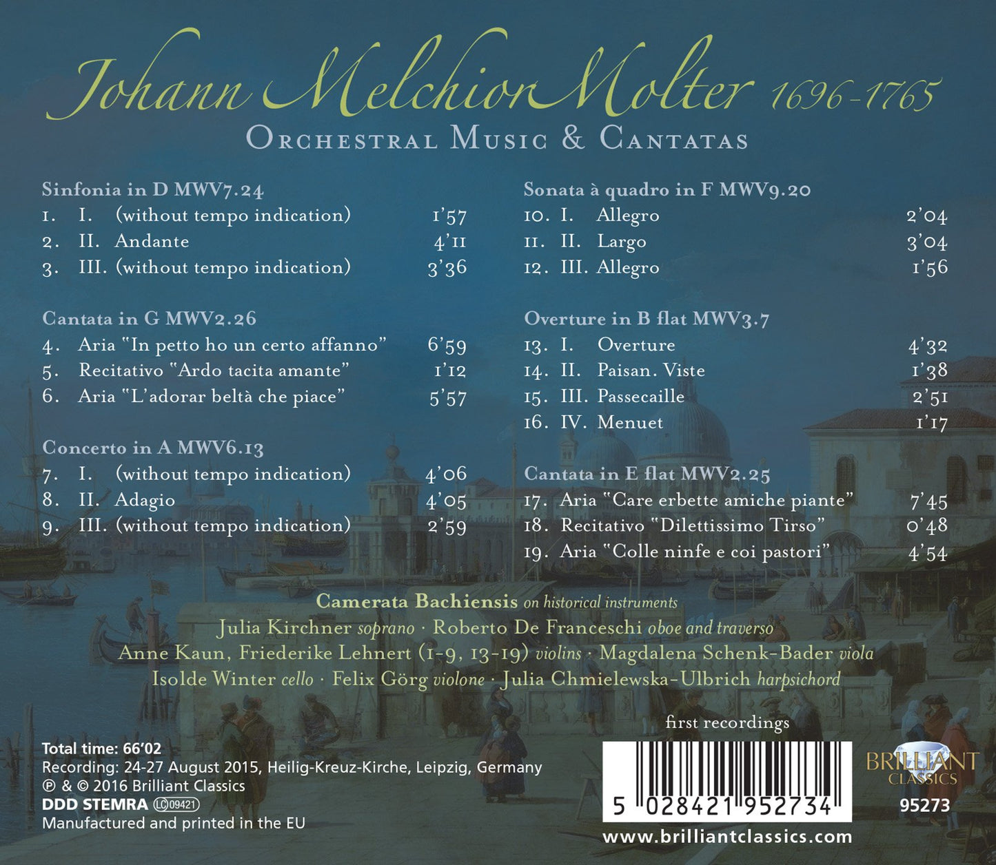 Molter: Orchestral Music and Cantatas