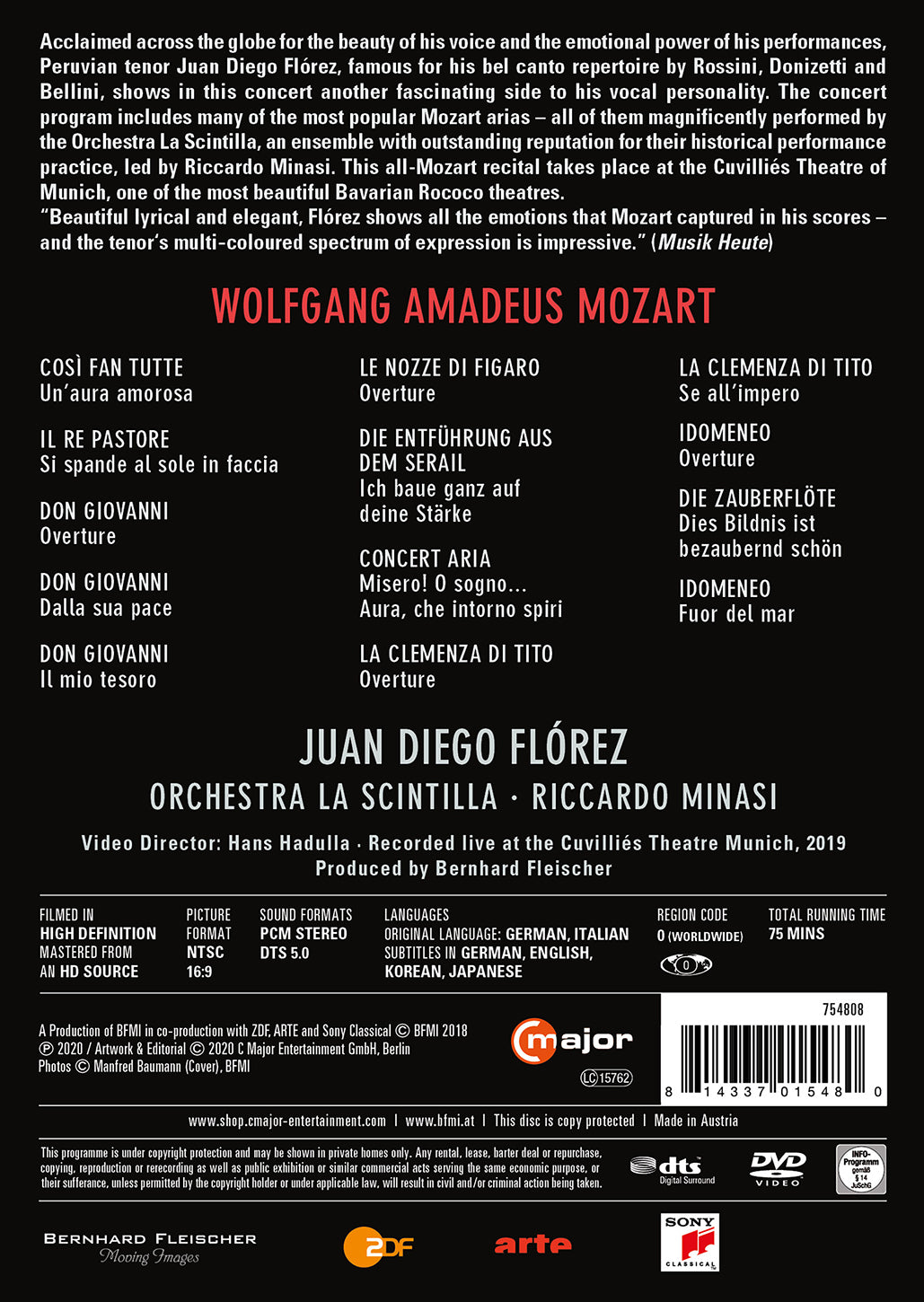Juan Diego Flórez Sings Mozart [DVD Video]