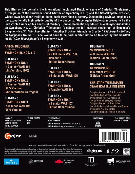 Bruckner: Symphonies Nos. 1-9 [Blu-ray]