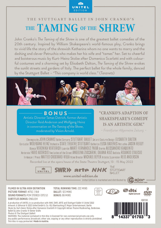John Cranko'S The Taming Of The Shrew Alessandro Giaquinto, John Cranko, Elisa Badenes, Fabio Adorisio, Jason Reilly, Martin Fernandez Pai