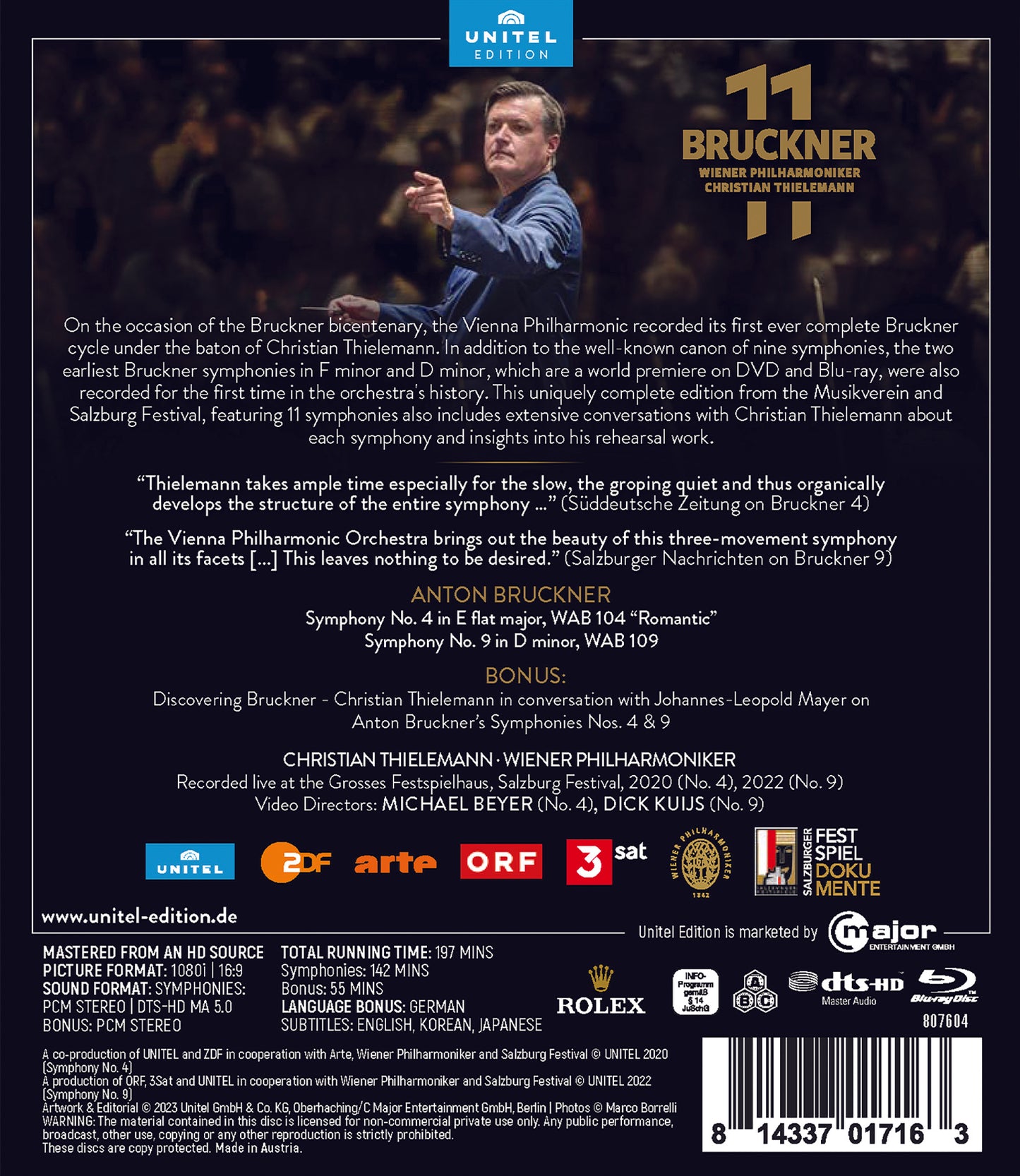 Bruckner 11 - Christian Thielemann  [Blu-ray Video]