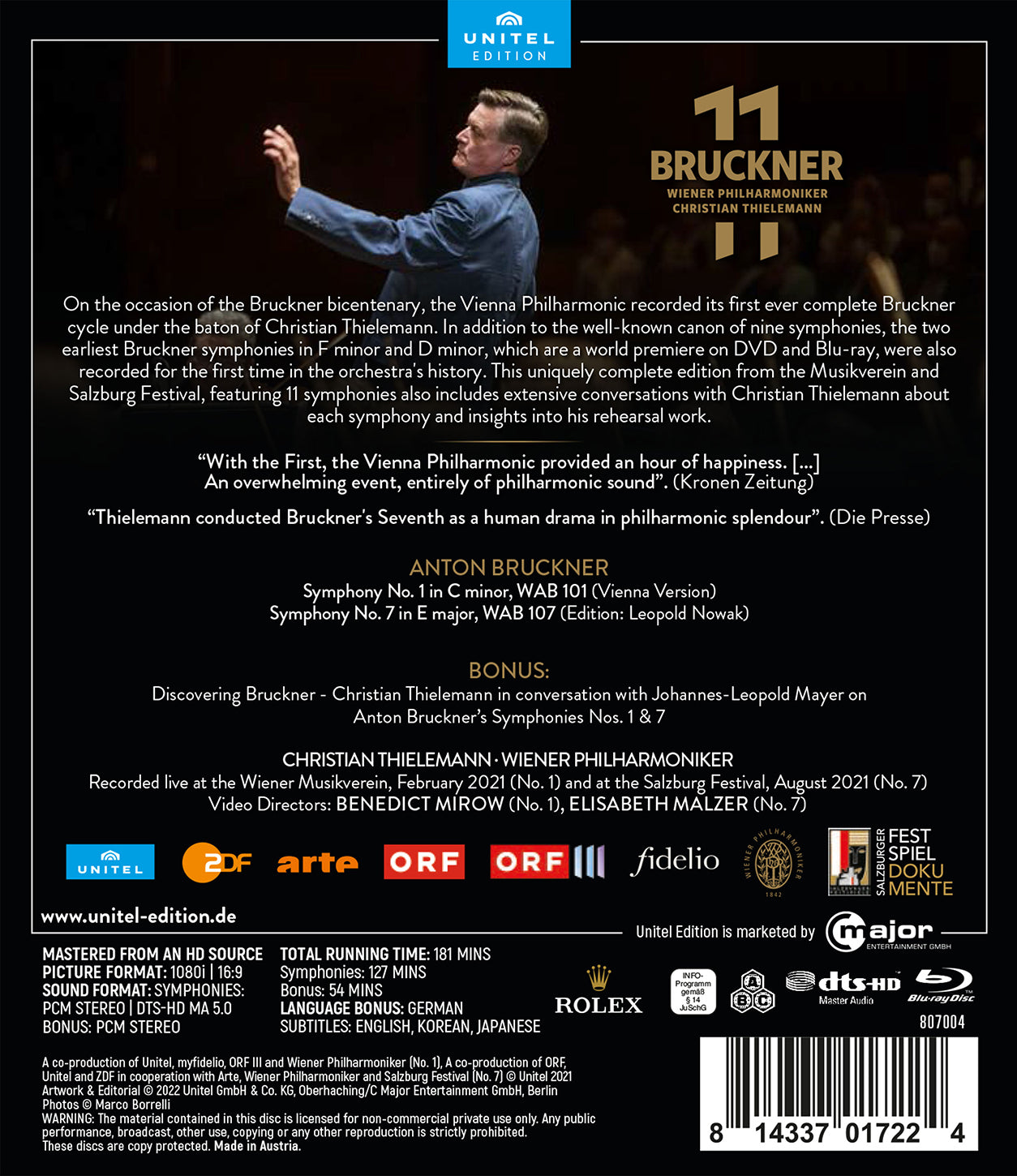 Bruckner 11  Benedict Mirow, Christian Thielemann, Elisabeth Malzer, Wiener Philharmoniker