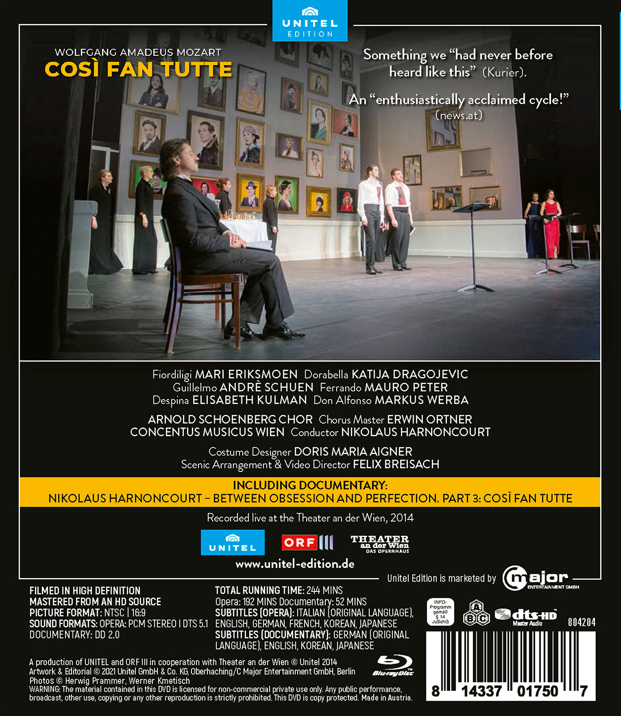 Mozart: Così Fan Tutte  Arnold Schoenberg Chor, Concentus Musicus Wien, Harnoncourt