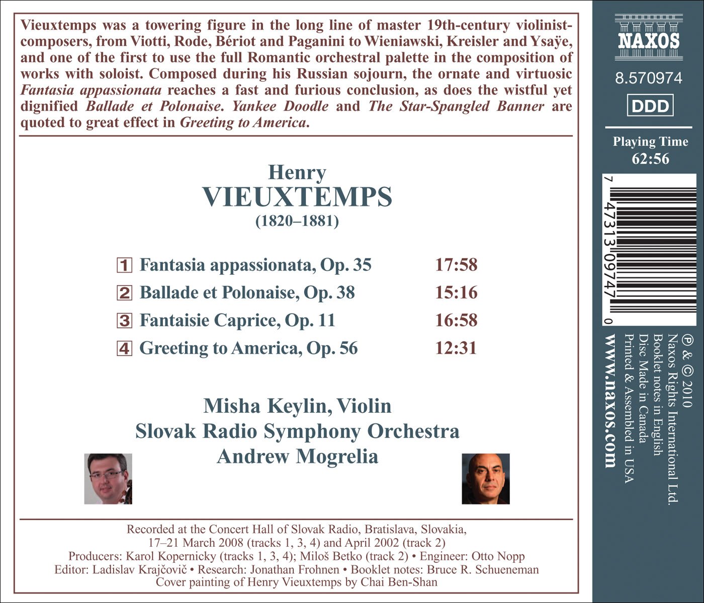 Vieuxtemps: Music for Violin and Orchestra