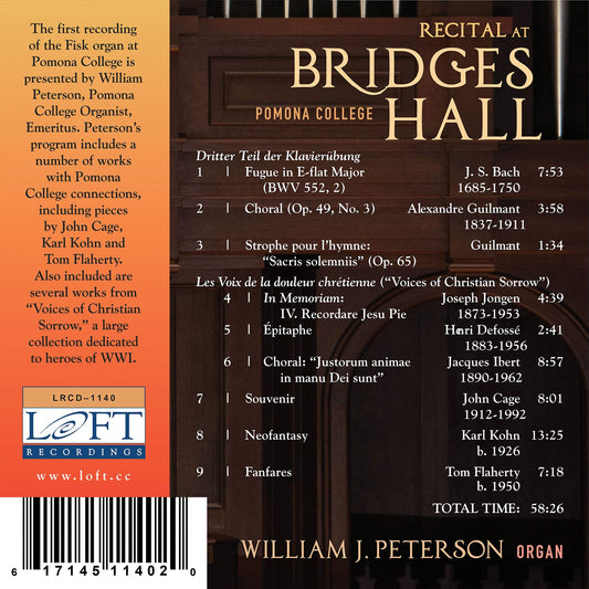 Recital at Bridges Hall, Pomona College