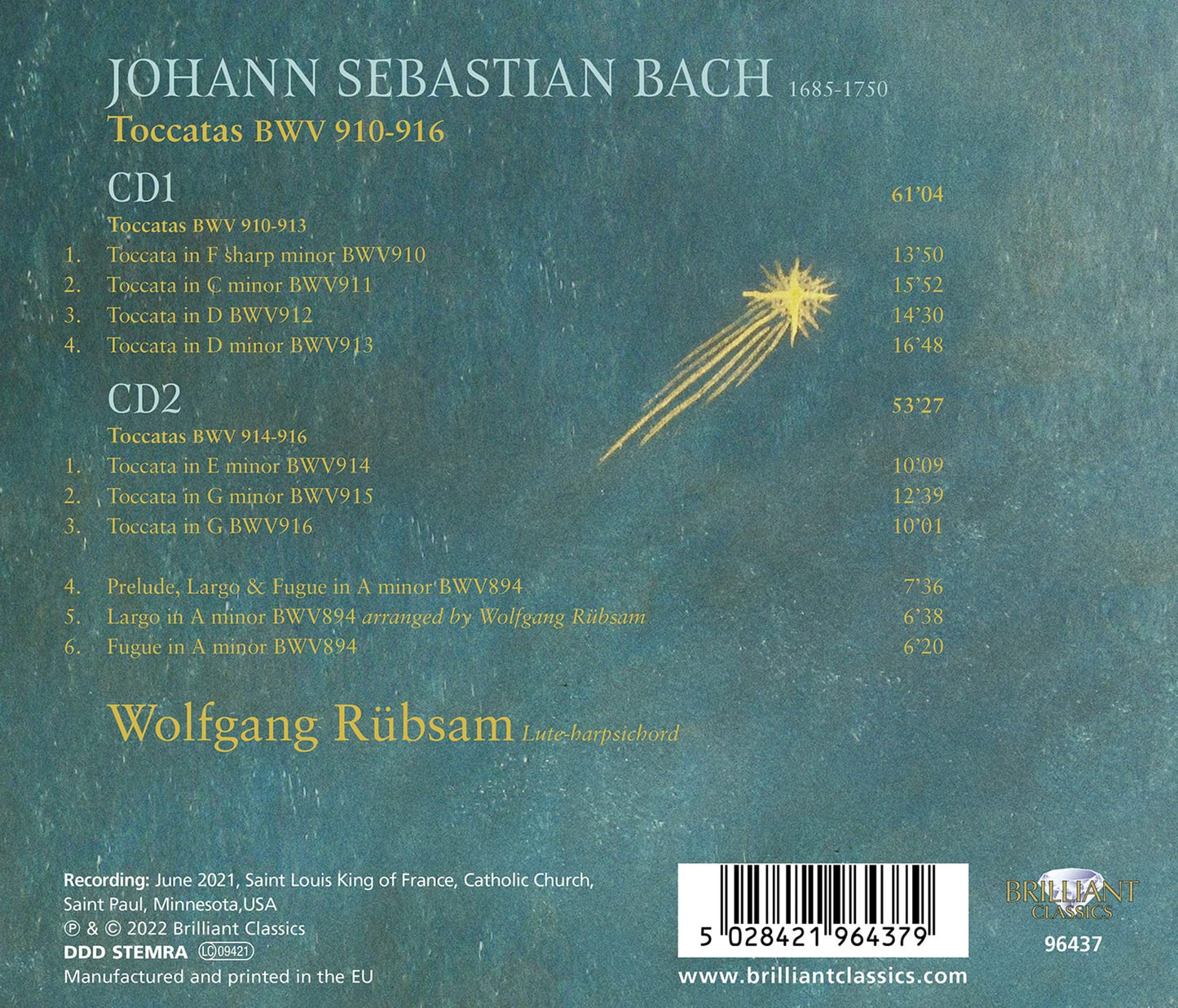 J.S. Bach: Toccatas BWV 910-916