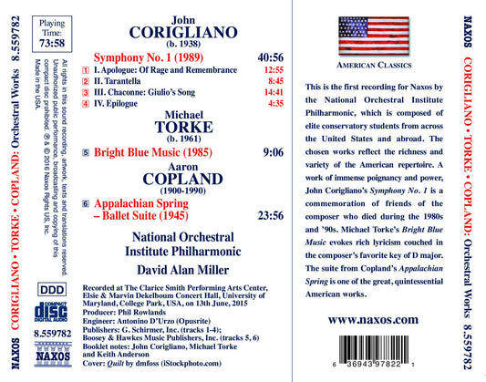 Corigliano: Symphony No. 1 - Torke: Bright Blue Music - Copl