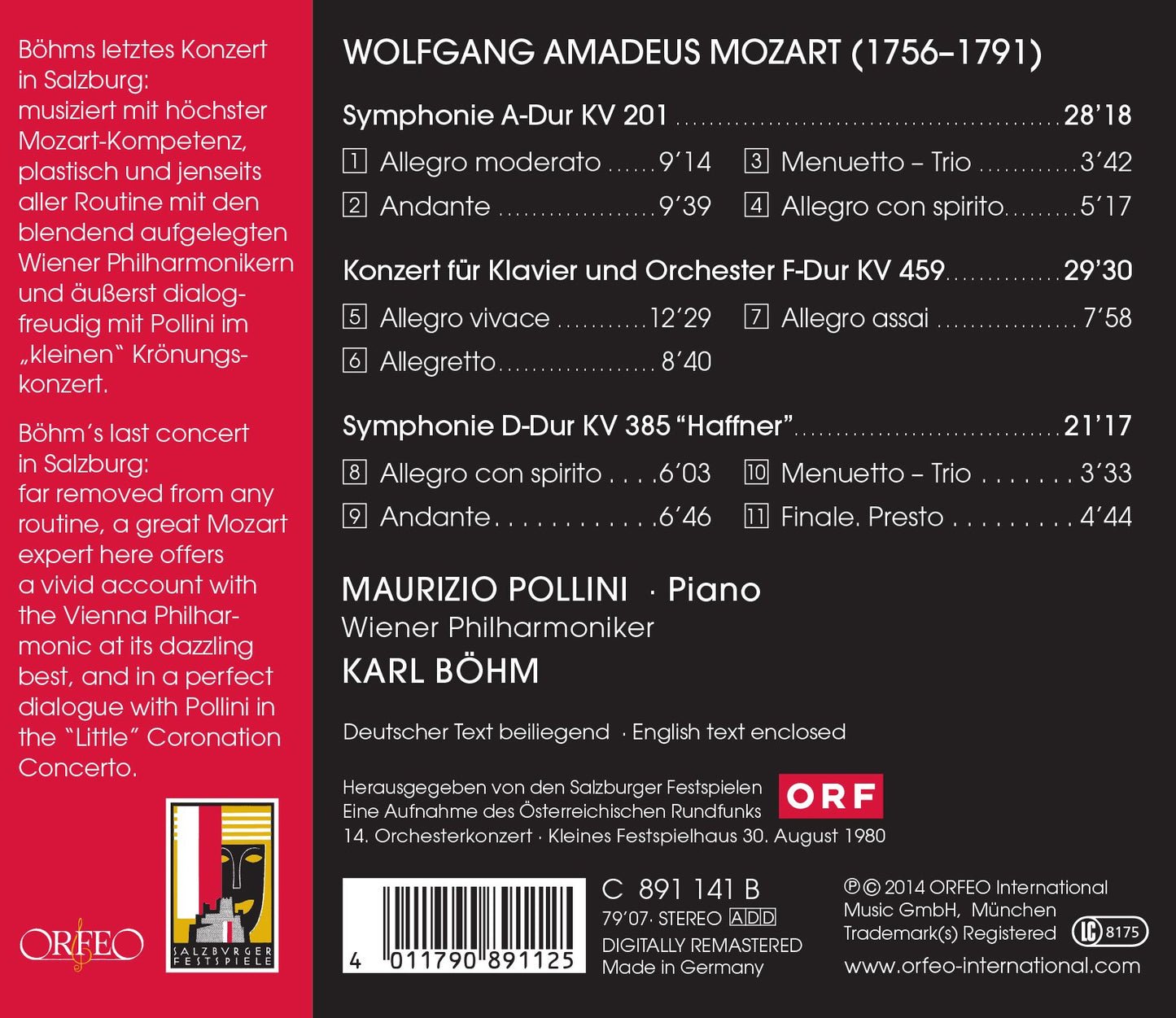 Mozart: Symphonies Nos. 29 & 35 and Piano Concerto No. 19 (L