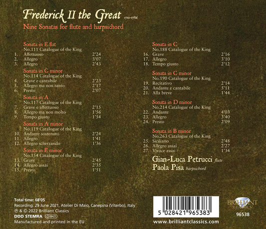 Frederick II The Great: Nine Sonatas for Flute & Harpsichord