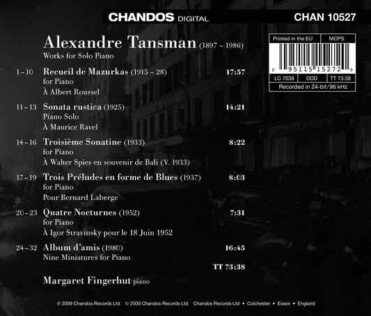 Tansman, A.: Piano Works  - Recueil De Mazurkas / Sonata Rus