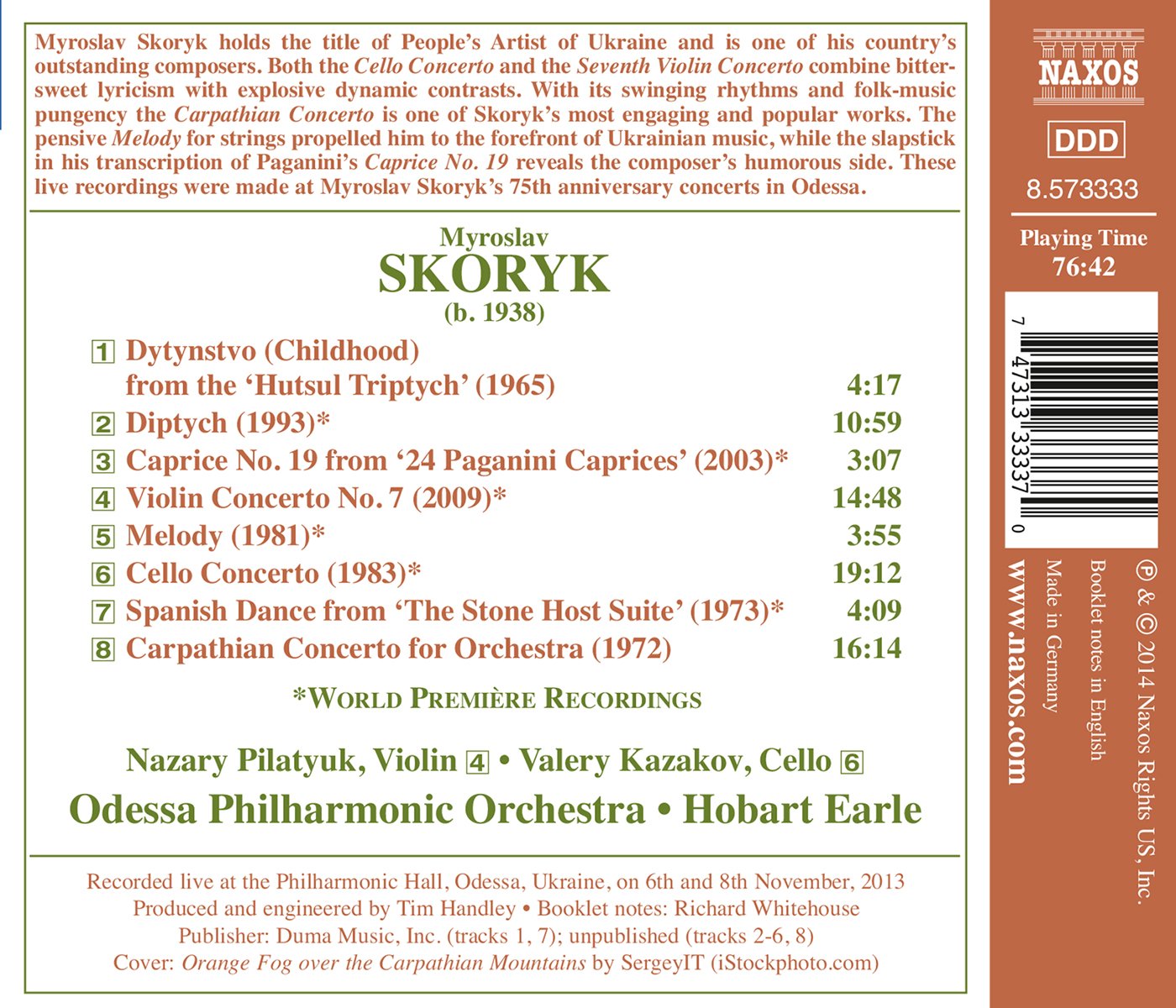 Skoryk: Concerti & Orchestral Works