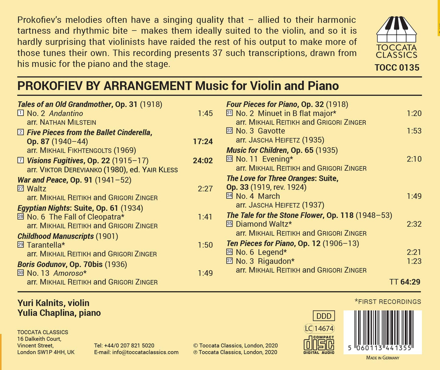 Prokofiev by Arrangement