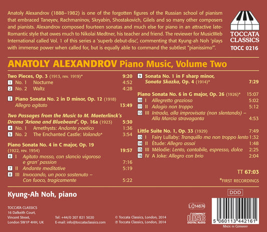 Alexandrov: Piano Music, Vol. 2