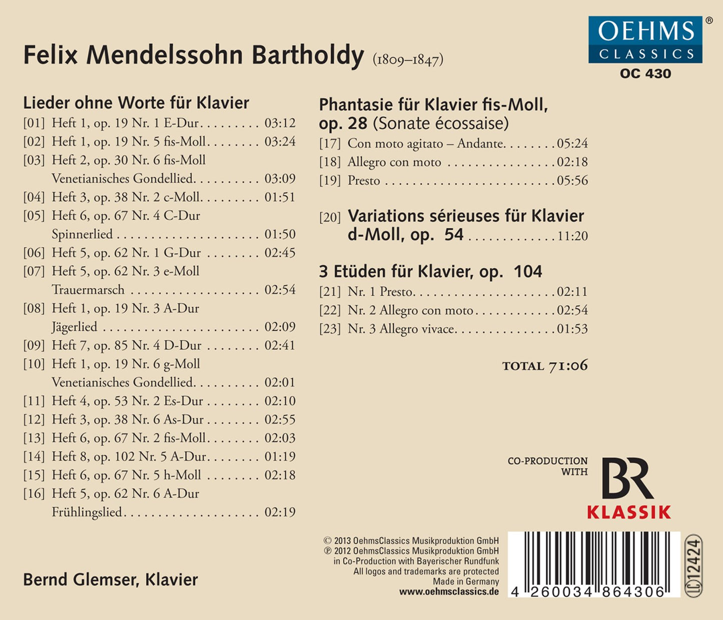 Mendelssohn: Lieder ohne Worte & Other Piano Works
