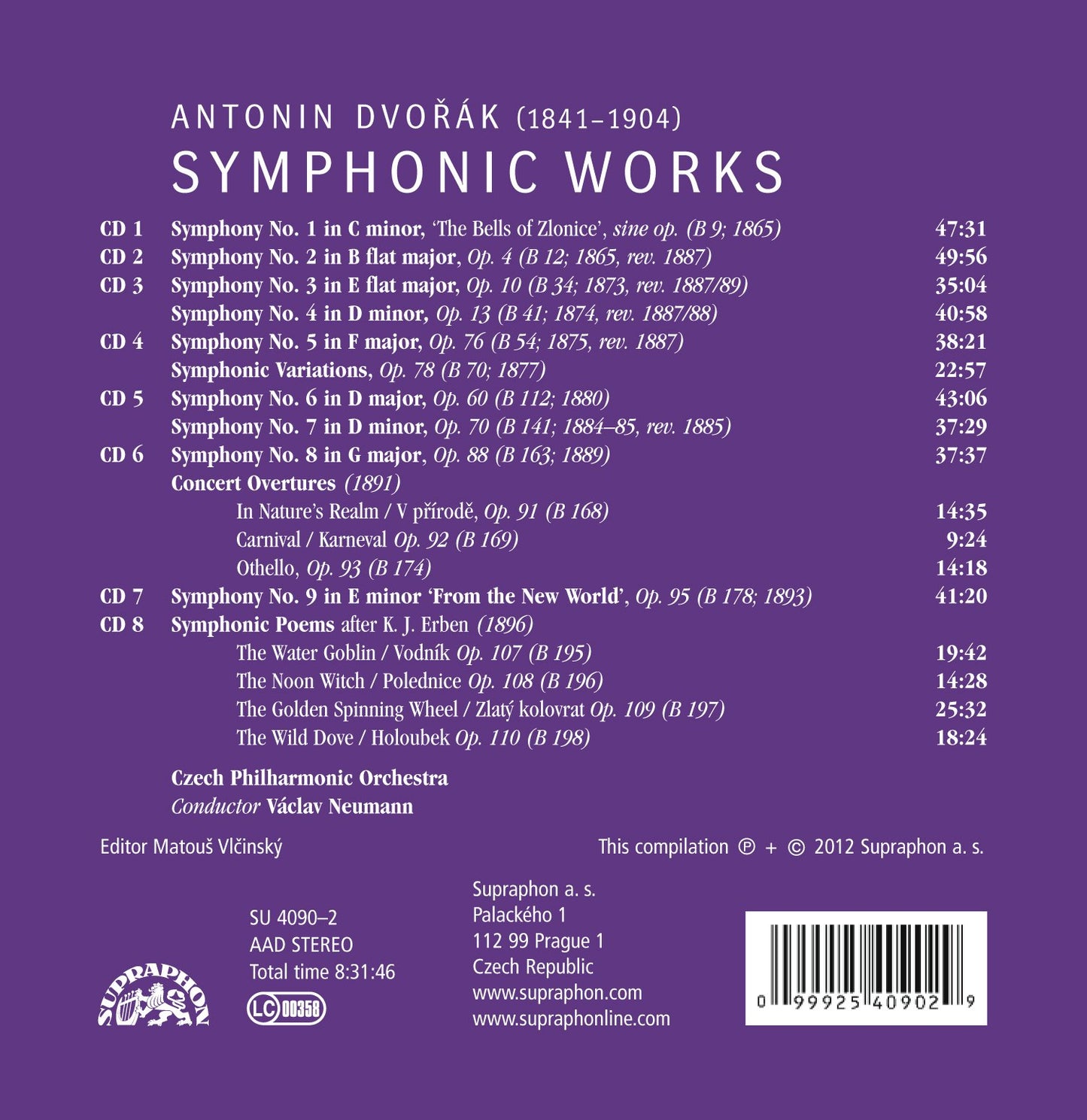 Dvorák: Symphonic Works (1968-1980)