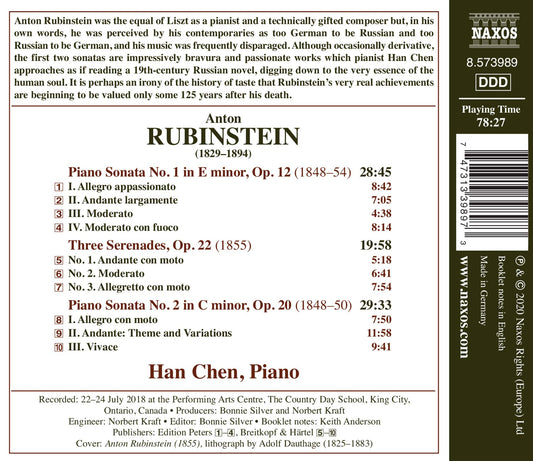 Rubinstein: Piano Sonatas Nos. 1 & 2 - 3 Serenades