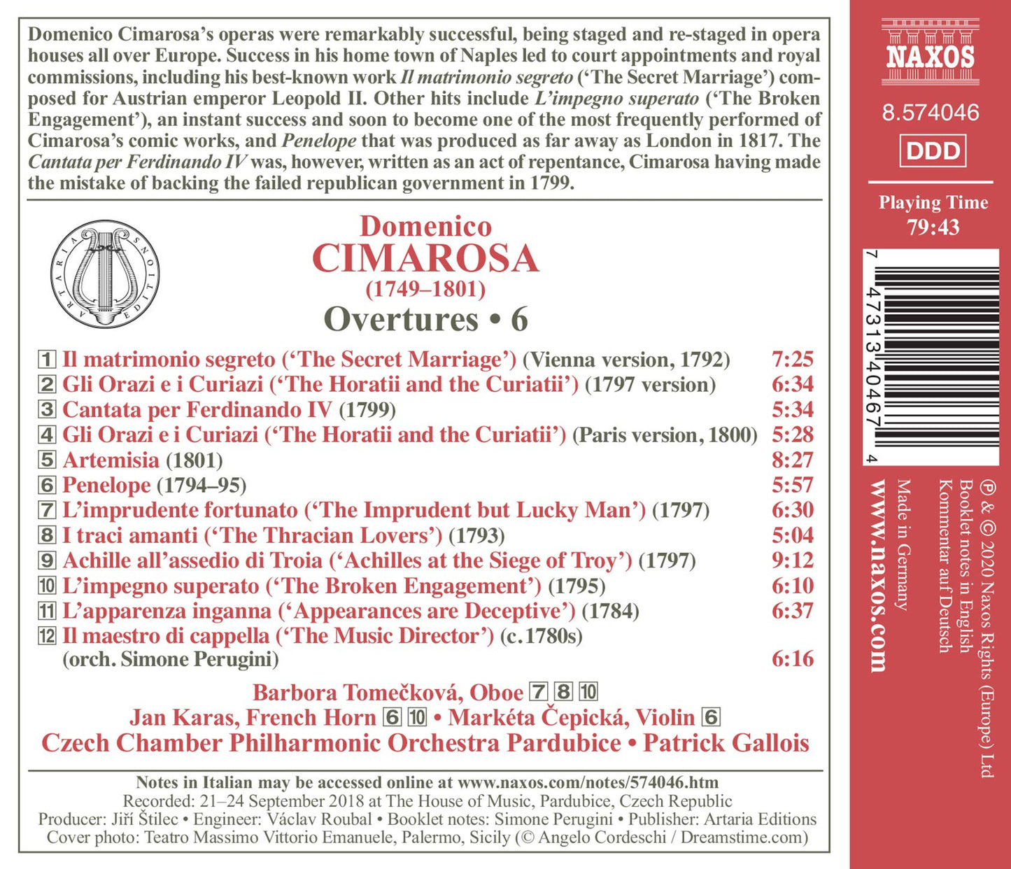 Cimarosa: Overtures, Vol. 6