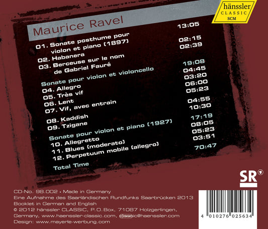 Ravel: Sämtliche Werke fur Klavier und Violine