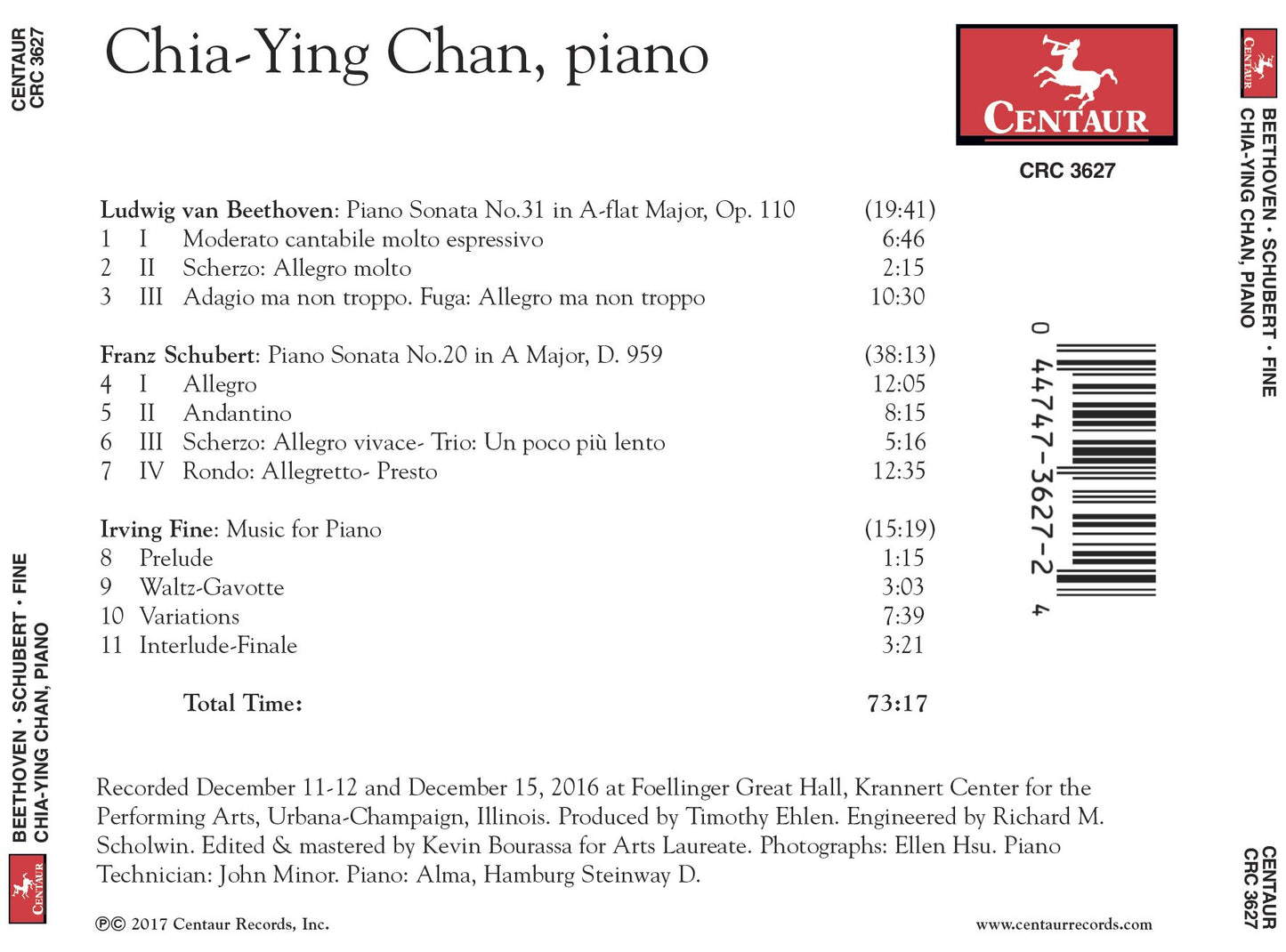 Beethoven, Schubert & Fine: Piano Works