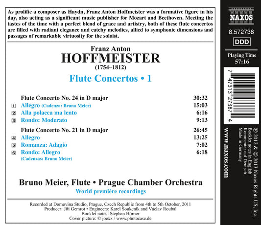 Hoffmeister: Flute Concertos, Vol. 1