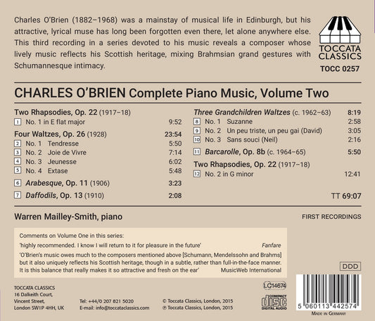 O'Brien: Complete Piano Music, Vol. 2