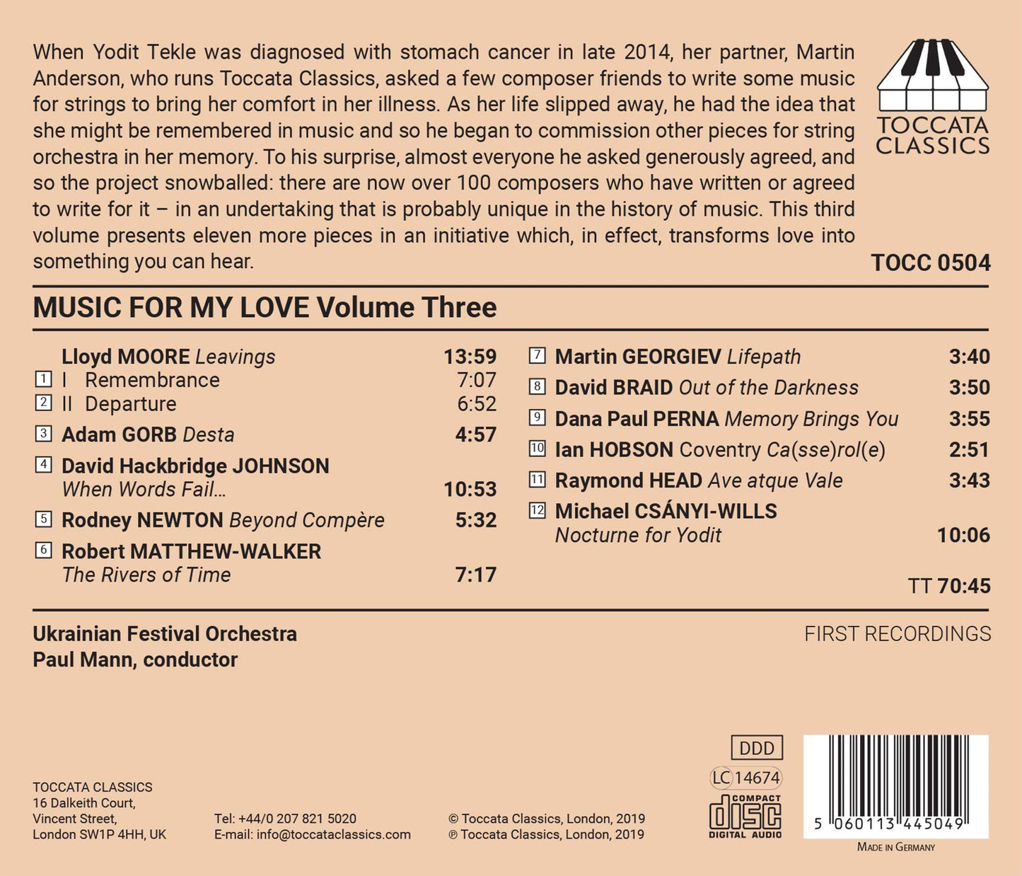 Music for My Love: Celebrating the Life of Someone Special,