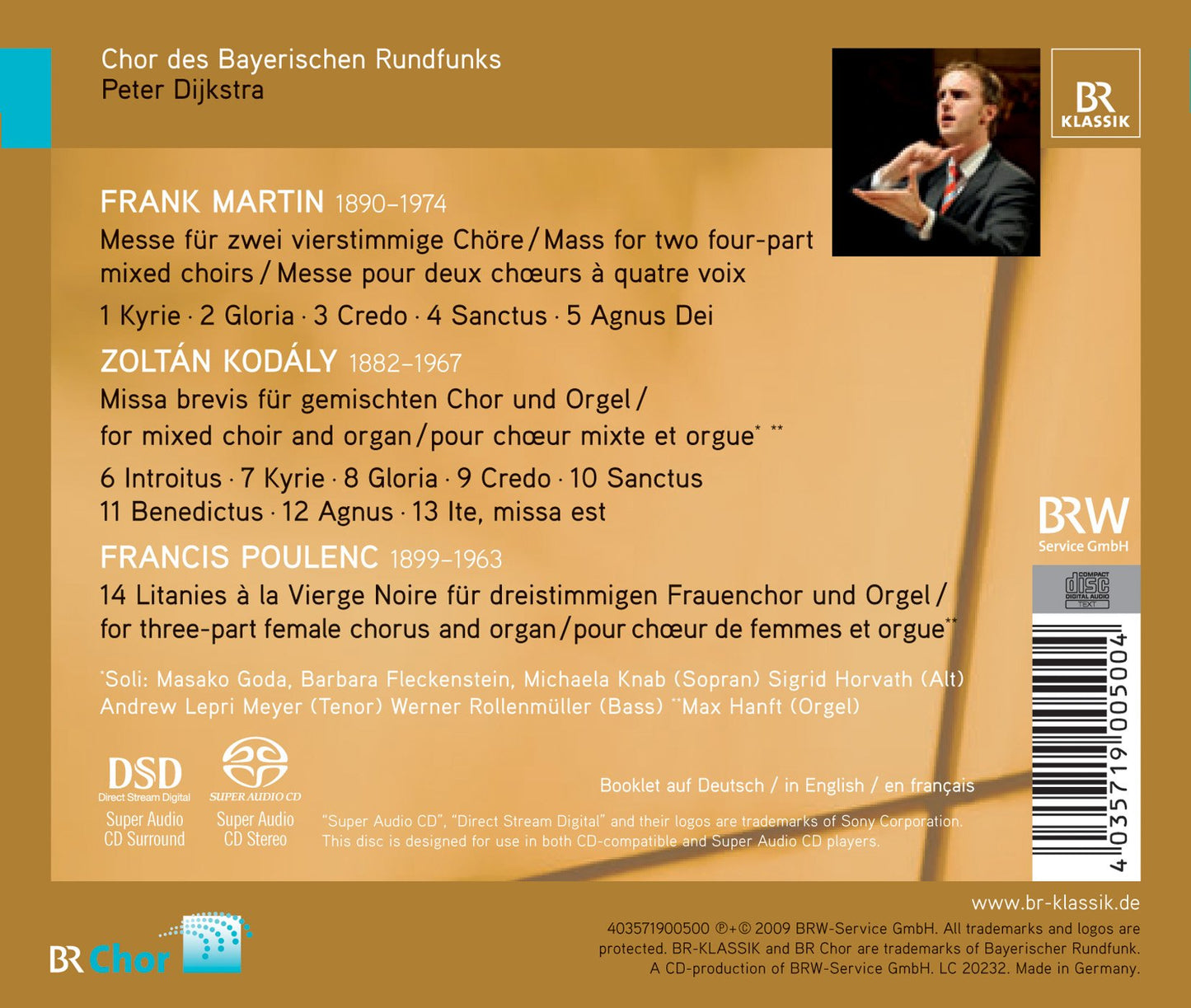 Martin, F.: Mass for Double Choir / Kodaly, Z.: Missa brevis