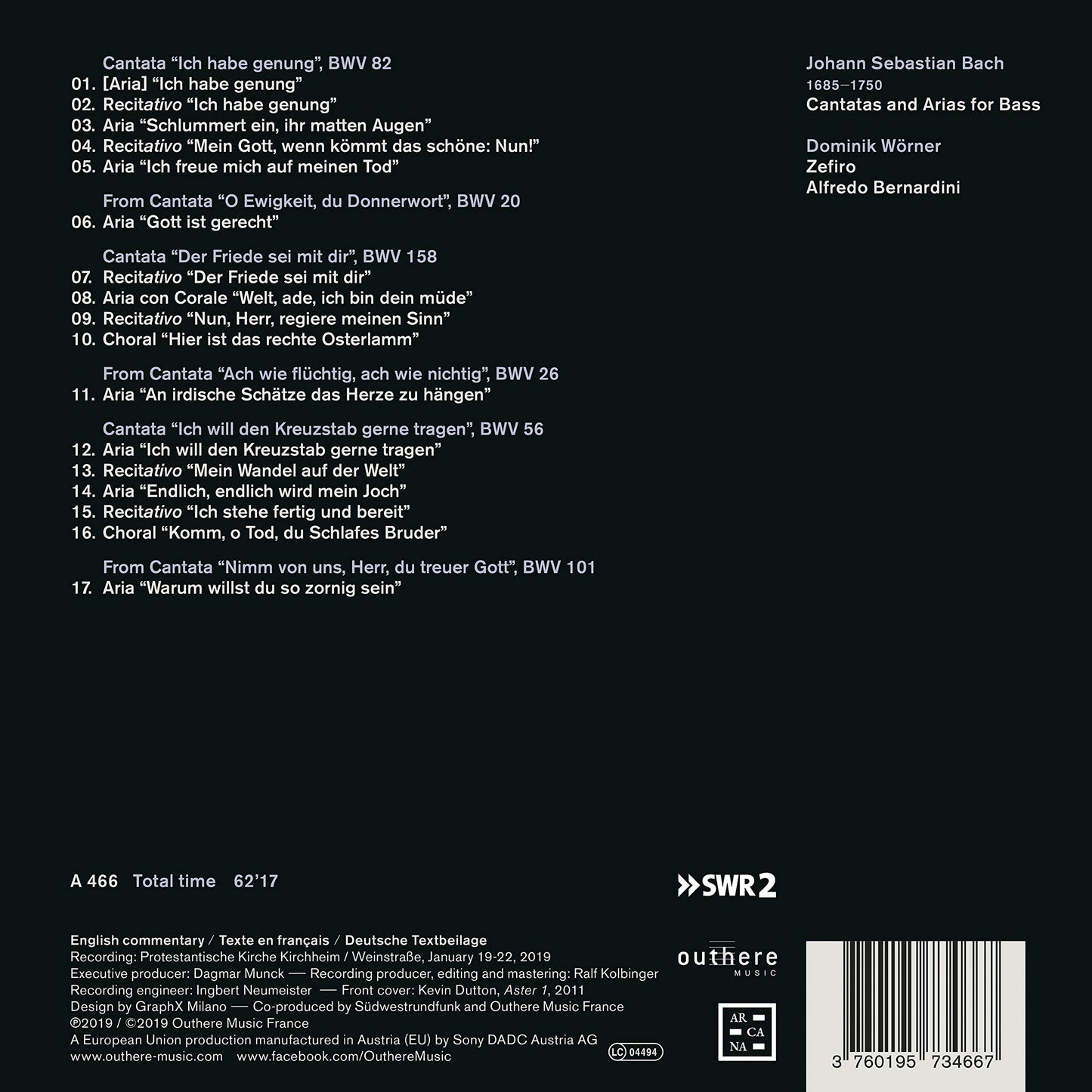 Bach: Cantatas and Arias for Bass