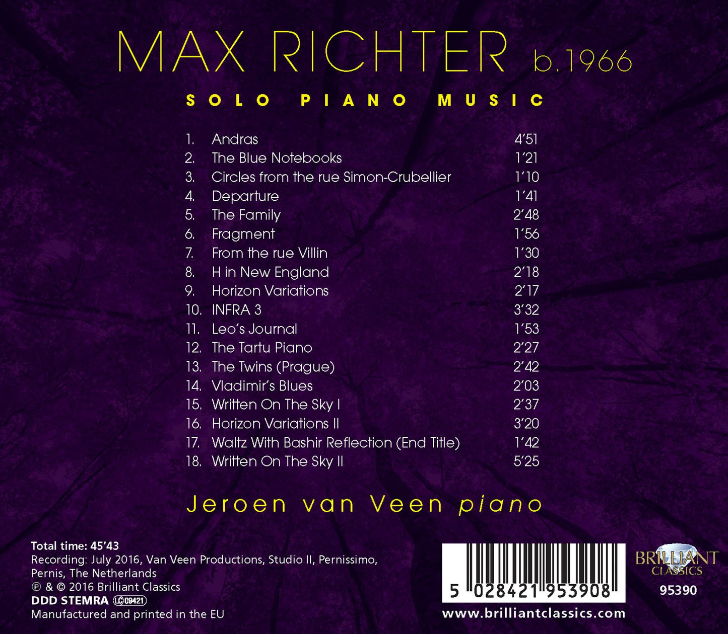 Richter: Solo Piano Music Played by Jeroen van Veen