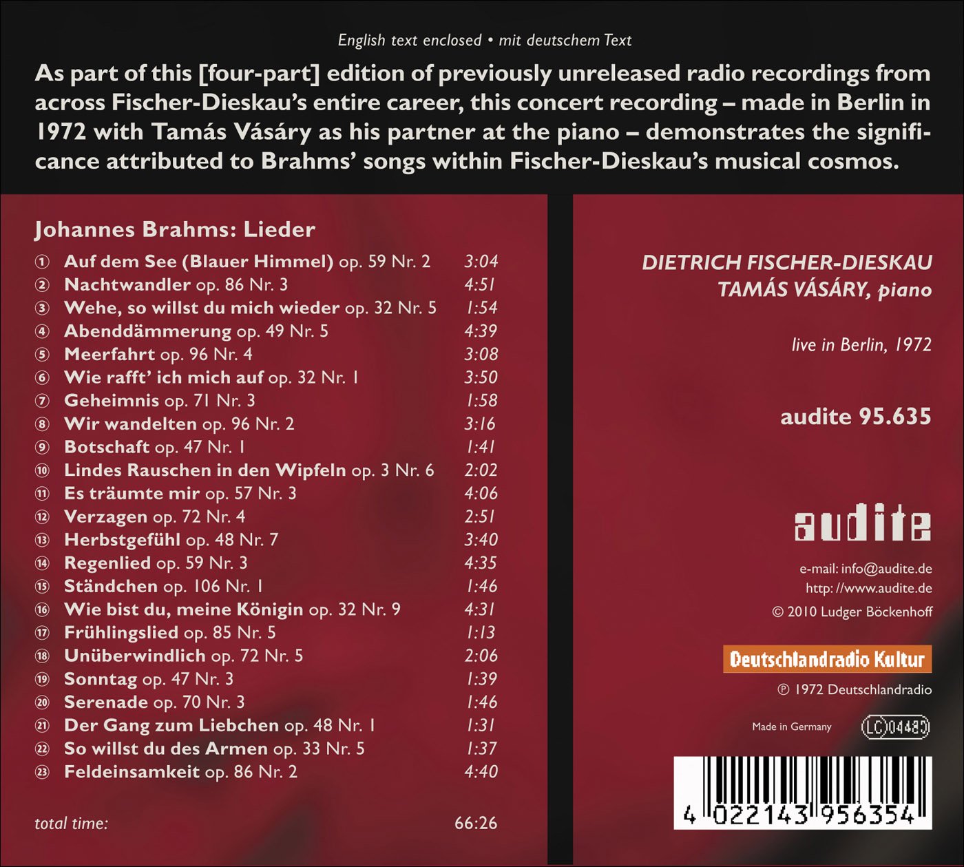 Brahms: Lieder (1972)