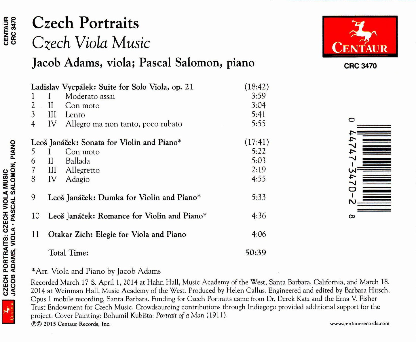 Czech Portraits: Czech Viola Music