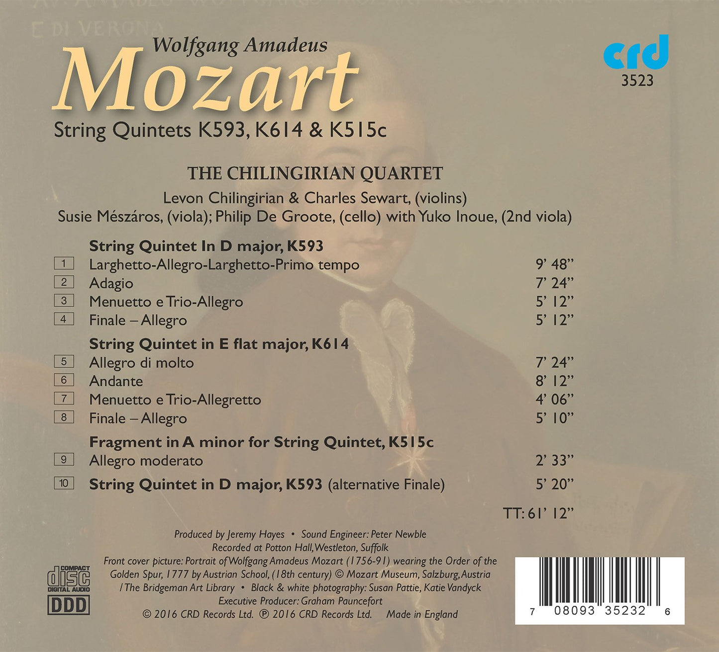 Mozart: String Quintets, K. 593, K. 514 & K. 515c