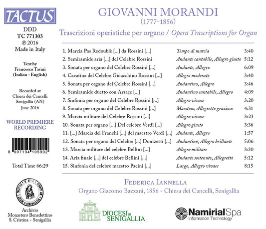 Morandi: Trascrizioni operistiche per organo