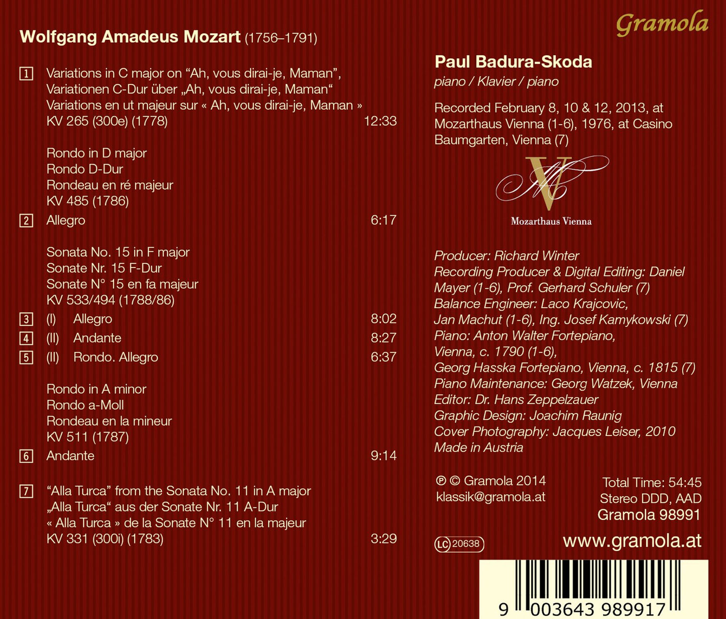 Mozart: Piano Works