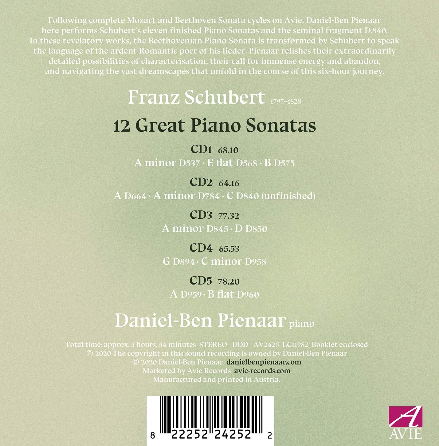 Schubert: 12 Great Piano Sonatas