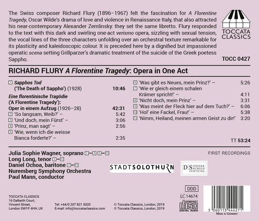 A Florentine Tragedy: Opera in One Act