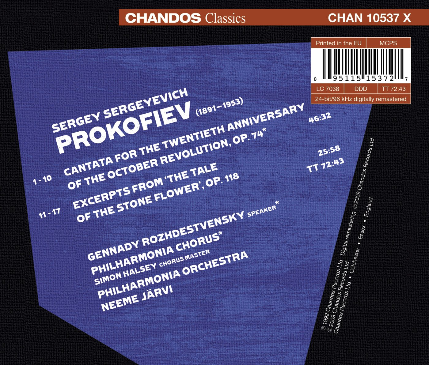 Prokofiev, S.: Cantata for the 20Th Anniversary of the Octob