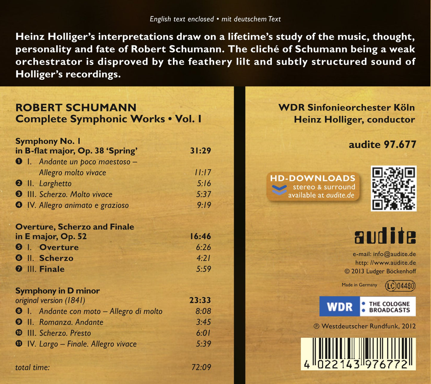 Schumann: Complete Symphonic Works, Vol. 1