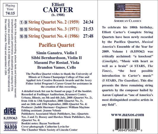 Carter, E.: String Quartets Nos. 2, 3 and 4