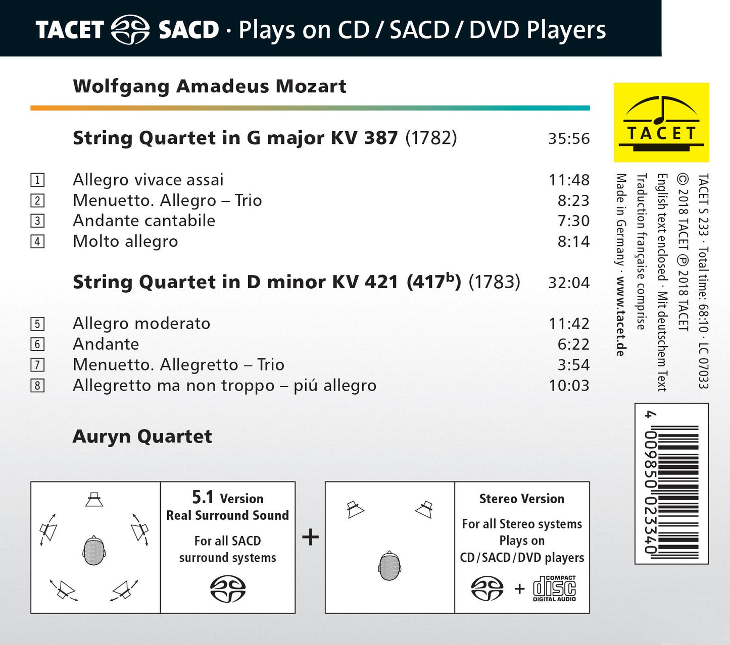 STRING QUARTET IN G MAJOR