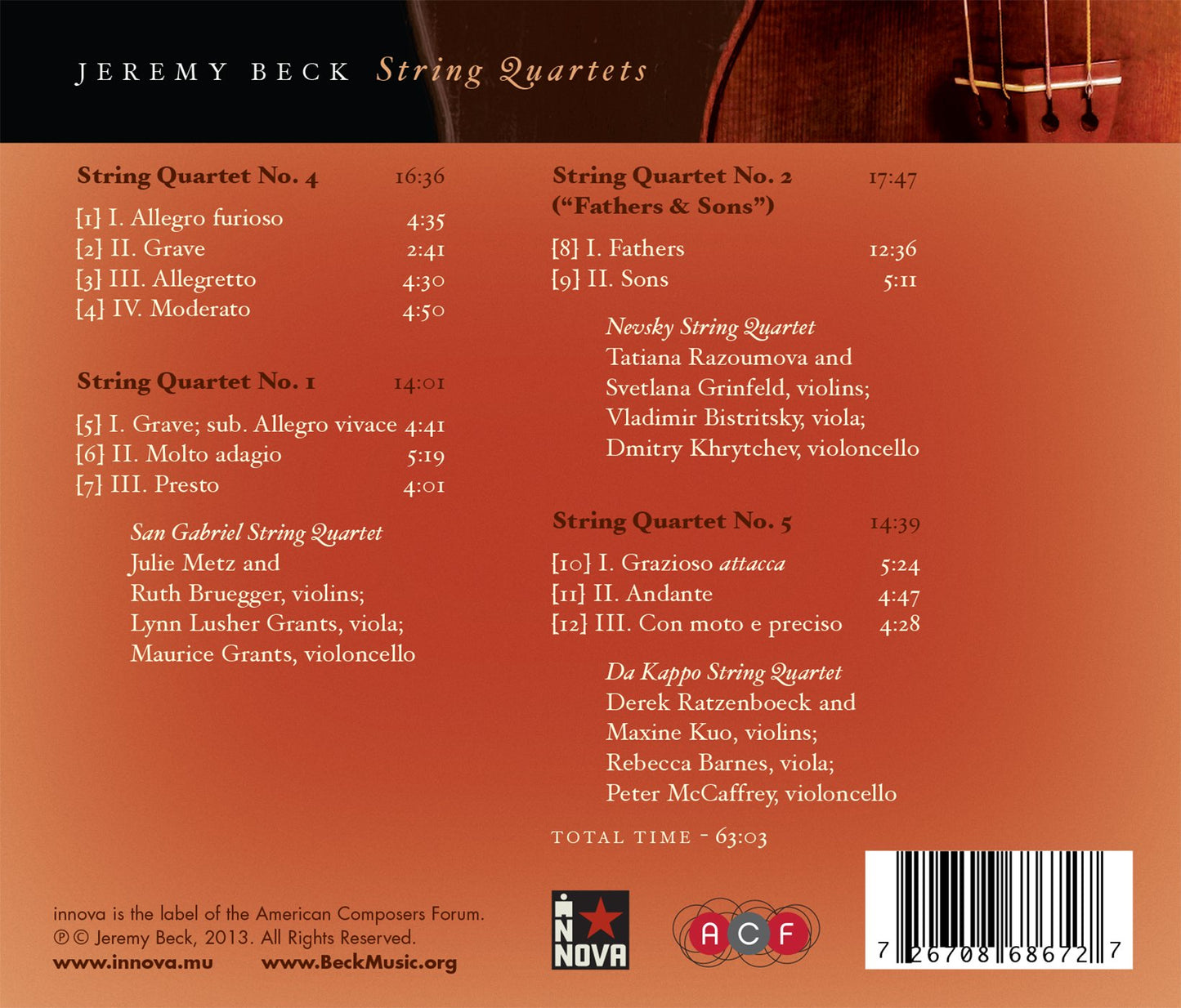 Beck: String Quartets