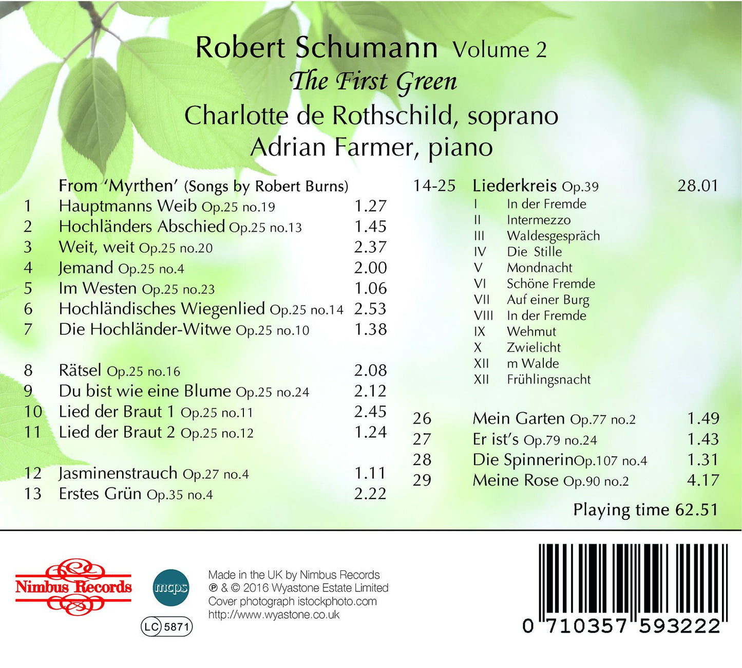 Schumann, Vol. 2 - The First Green