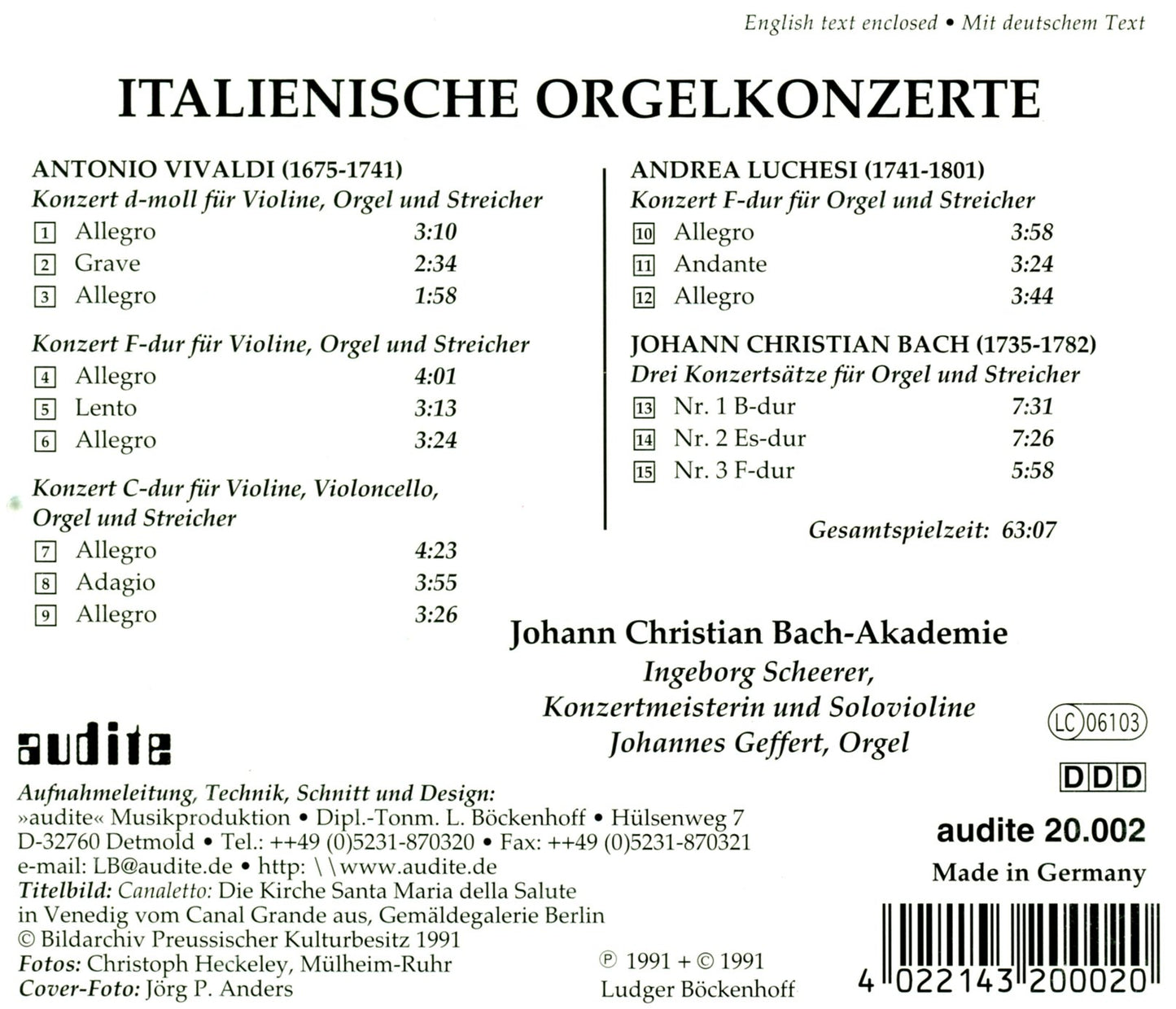 ITALIAN ORGAN CONCERTOS