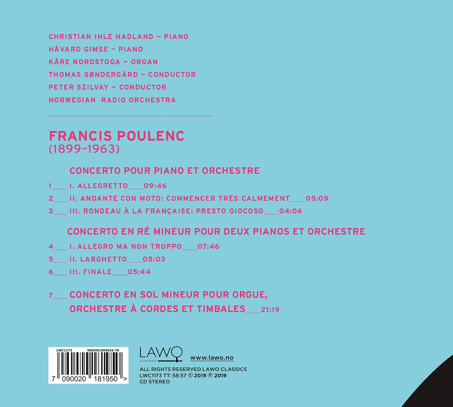 Poulenc Concertos