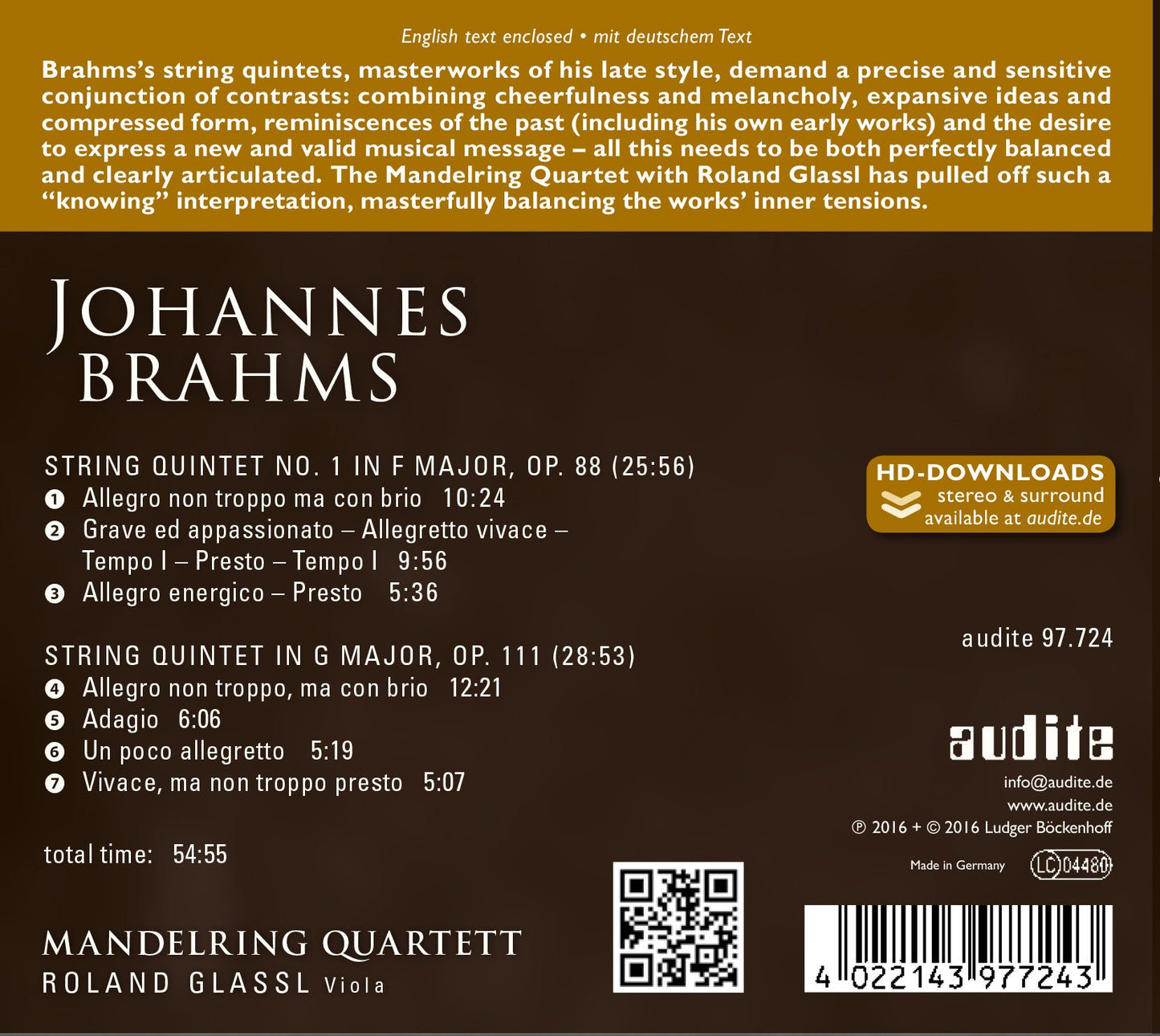 Brahms: Complete String Quintets