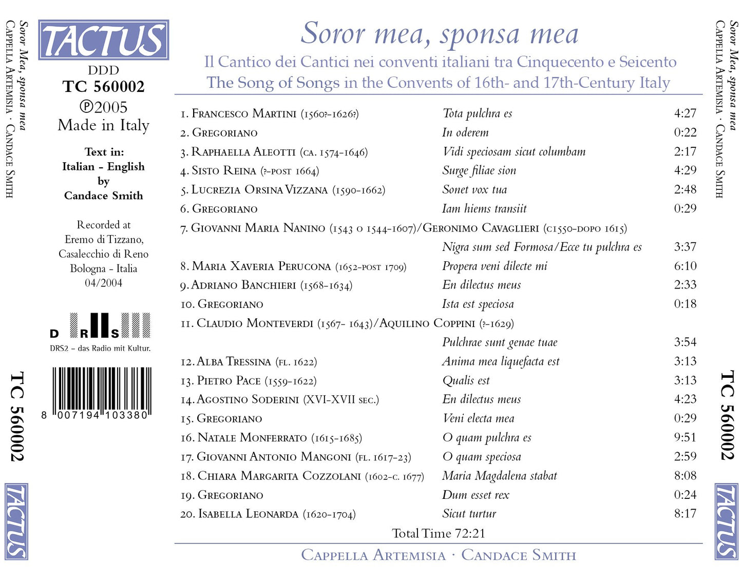 Soror mea, sponsa mea: Il Cantico dei Cantici nei conventi i