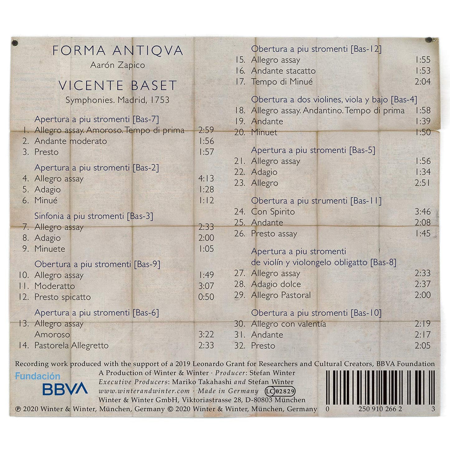Baset: Symphonies (Madrid, 1753)