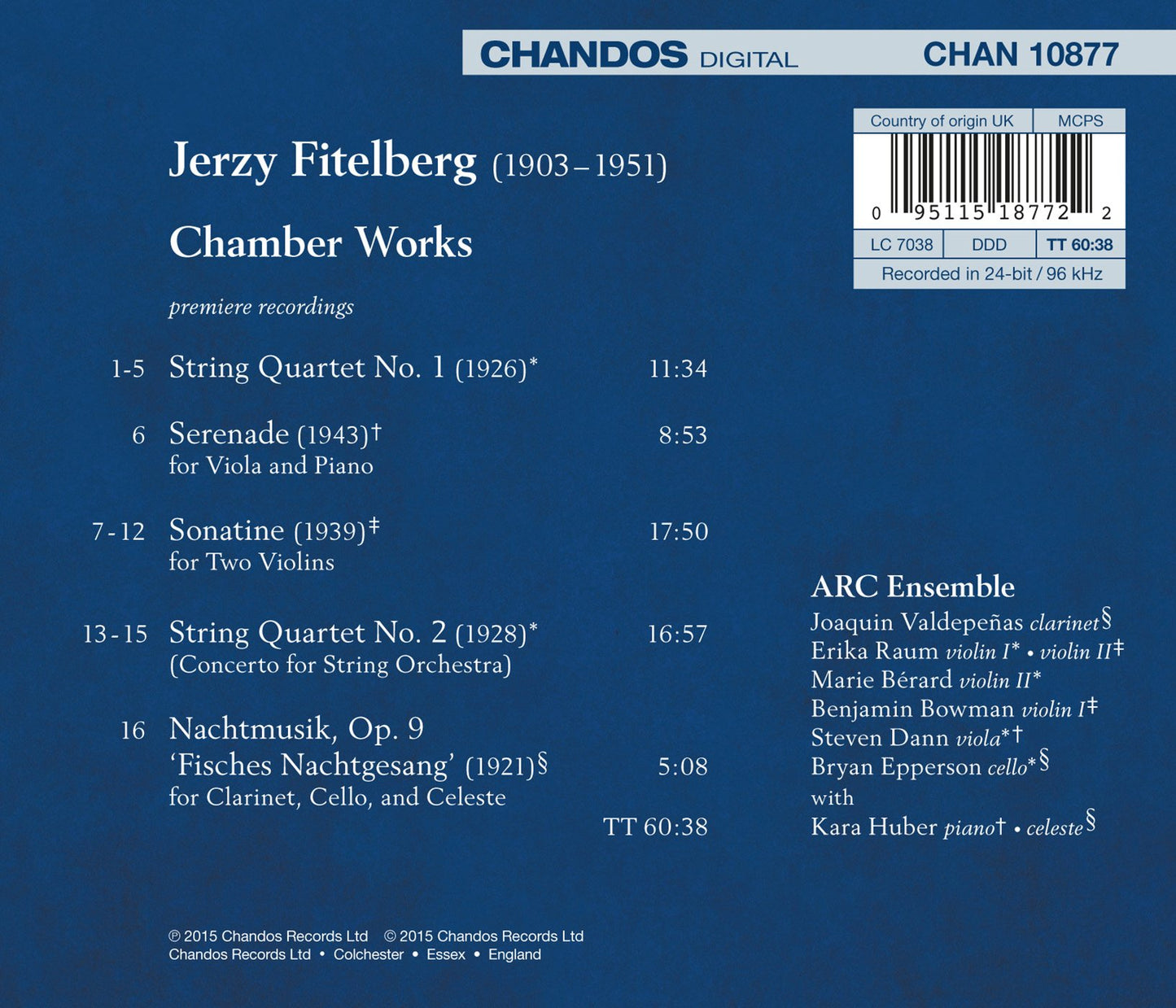 Jerzy Fitelberg: Chamber Works