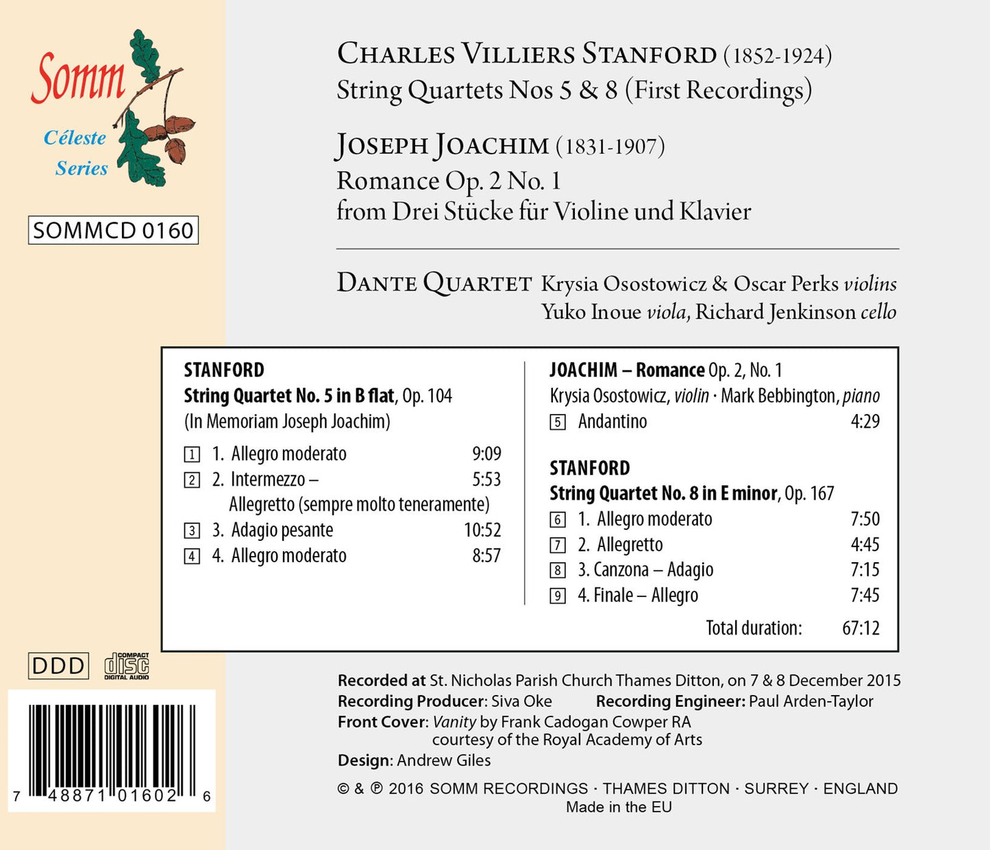 Stanford: String Quartets Nos. 5 & 8